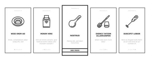 huis interieur accessoires ontwerp onboarding pictogrammen reeks vector