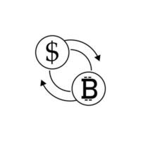 uitwisseling van crypto valuta vector icoon illustratie
