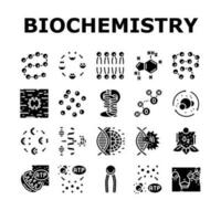 biotechnologie chemie wetenschap pictogrammen reeks vector