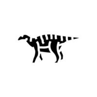 iguanodon dinosaurus dier glyph icoon vector illustratie