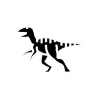 deinonychus dinosaurus dier glyph icoon vector illustratie