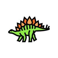 stegosaurus dinosaurus dier kleur icoon vector illustratie