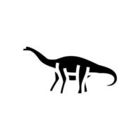 brontosaurus dinosaurus dier glyph icoon vector illustratie