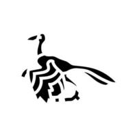 archaeopteryx dinosaurus dier glyph icoon vector illustratie