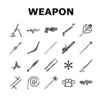 wapen geweer spel mes oorlog pictogrammen reeks vector