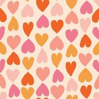 naadloos romantisch patroon met gekleurd harten. naadloos hartelijk textuur. Valentijnsdag dag achtergrond vector
