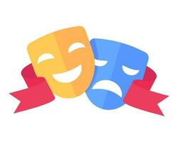 emotioneel masker tonen drama en komedie films. psychologisch toestand van patiënten met bipolair wanorde vector
