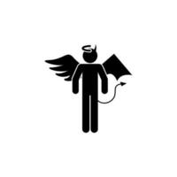 engel, duivel, demon vector icoon illustratie