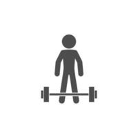 Mens met een barbell vector icoon illustratie