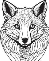 mandala schetsen vos kleur bladzijde vector