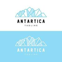 berg logo, antarctisch ijsberg logo ontwerp, natuur landschap vector, Product merk illustratie icoon vector