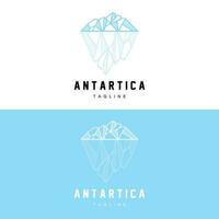 berg logo, antarctisch ijsberg logo ontwerp, natuur landschap vector, Product merk illustratie icoon vector