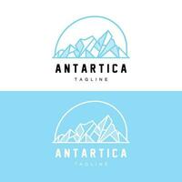 berg logo, antarctisch ijsberg logo ontwerp, natuur landschap vector, Product merk illustratie icoon vector