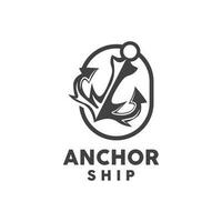 anker logo, gemakkelijk elegant ontwerp, nautische schip vector, icoon symbool illustratie vector