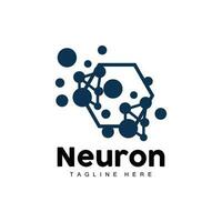 neuron logo ontwerp vector zenuw cel illustratie moleculair dna Gezondheid merk