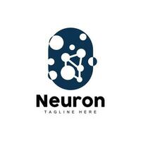 neuron logo ontwerp vector zenuw cel illustratie moleculair dna Gezondheid merk