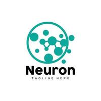 neuron logo ontwerp vector zenuw cel illustratie moleculair dna Gezondheid merk