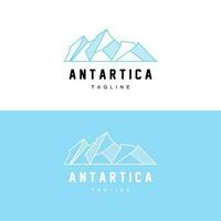 berg logo, antarctisch ijsberg logo ontwerp, natuur landschap vector, Product merk illustratie icoon vector