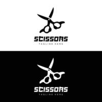 schaar logo, snijdend gereedschap vector, kapperszaak scheermes schaar gemakkelijk ontwerp, illustratie sjabloon icoon vector