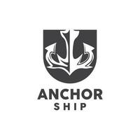 anker logo, gemakkelijk elegant ontwerp, nautische schip vector, icoon symbool illustratie vector