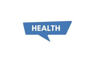 Gezondheid tekst knop. Gezondheid teken icoon etiket sticker web toetsen vector