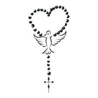 christen rozenkrans kralen. gebed Katholiek chaplet met de heilig kruis. gebruik net zo poster, kaart, folder, t overhemd ontwerp of tatoeëren vector