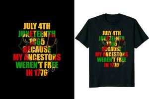 juneteenth dag t-shirt ontwerp vector