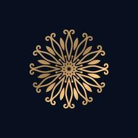 bloemen bloem patroon goud kleur Koninklijk mandala ontwerp vector voor achtergrond