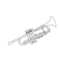 trompet in tekening stijl. musical instrument. vector illustratie.