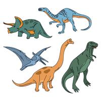 Kleurrijke realistische dinosaurussen vector
