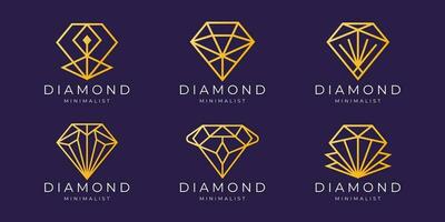 geometrie sieraden logo diamant icoon reeks ontwerp inspiratie. vector