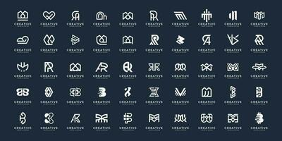 vector mega logo monogram, voorletter, alfabet, en brief verzameling een - z logotype teken embleem.