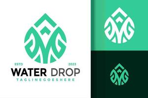 brief m water laten vallen logo vector icoon illustratie
