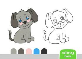 schattig hond kleur boek voor kinderen bladzijde voor boeken, tijdschriften, vector illustratie tekening sjabloon