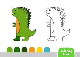 schattig dinosaurus kleur boek voor kinderen bladzijde voor boeken, tijdschriften, vector illustratie tekening sjabloon