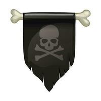 wimpel met menselijk schedel en gekruiste beenderen. piraat vlag. symbool van dood of gevaarlijk. ontwerp element voor halloween vakantie. vector
