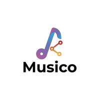 muziek modern 3d logo ontwerp vector