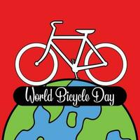 wereld fiets dag vector achtergrond. fiets silhouet geïsoleerd fiets dag juni 3 poster ontwerp