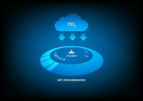 netto nul emissie meter concept. vector