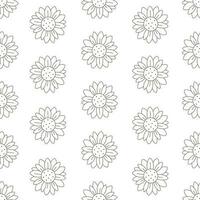 schattig zonnebloemen naadloos patroon. zonnebloem schets. ontwerp voor textiel, omhulsel papier, stoffen. vector