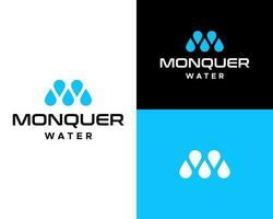 brief m monogram initialen water logo ontwerp vector. vector