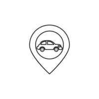 auto in pin vector icoon illustratie