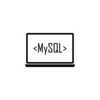 laptop, mysql vector icoon illustratie