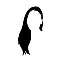 vrouw haar- silhouet. concept van schoonheid, mode, salon, kapsel. vector illustratie.