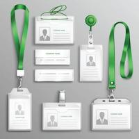 id-kaarten badges realistische set vectorillustratie vector