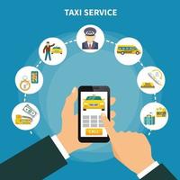 slimme taxi-app-samenstelling vector