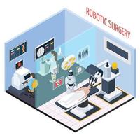 robotchirurgie isometrische samenstelling vectorillustratie vector