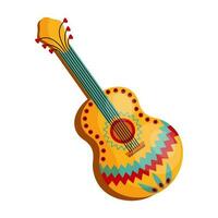 Mexicaans wijnoogst gitaar met ornamenten. nationaal symbool van Mexico. illustratie, vector