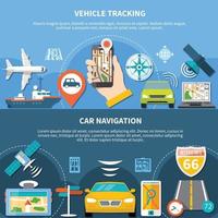 transport volgen van horizontale banners vector