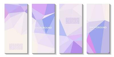 reeks van brochures met abstract roze en Purper kleurrijk meetkundig achtergrond met driehoek vorm vector
